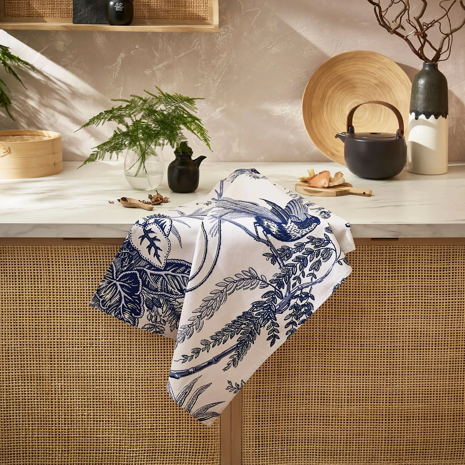 Ulster Weavers Willow Toile viskestykke blå 74x48 bomuld