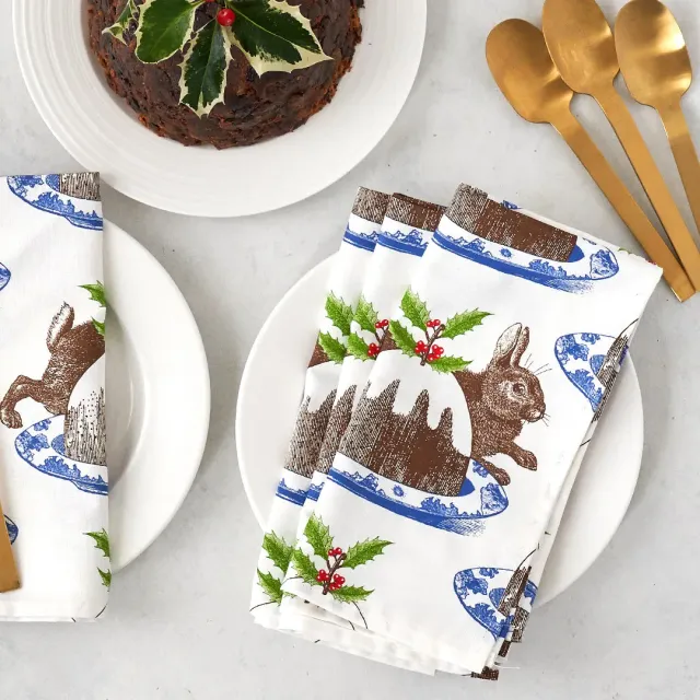 Thornback & Peel Christmas Pudding serviet 45x45 bomuld