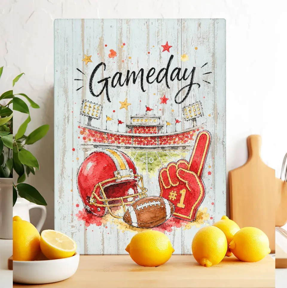 Avery Lane Gifts Gameday Football skærebræt glas 20x28 cm