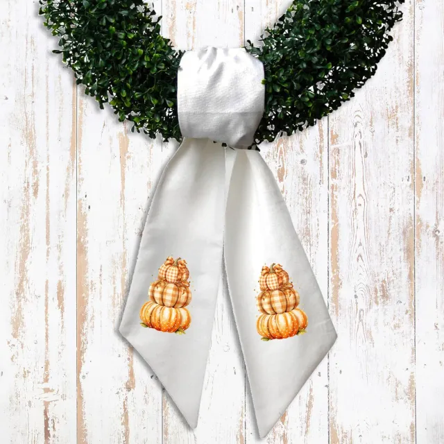 Avery Lane Gifts Fall Autumn Orange Pumpkins kransbånd bomuld