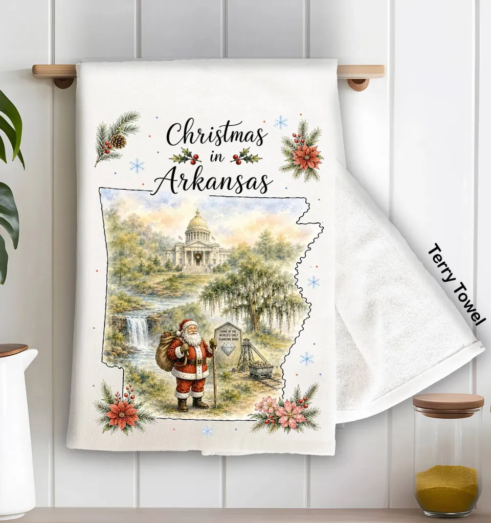 Avery Lane Gifts Christmas in Arkansas viskestykke frotté