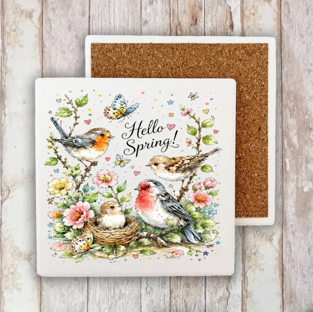 Avery Lane Gifts Hello Spring bordskåner sten 10 cm