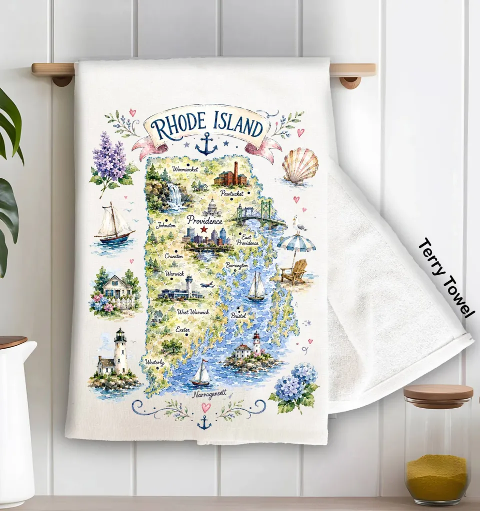 Avery Lane Gifts Rhode Island køkkenhåndklæde terry 71x46 cm
