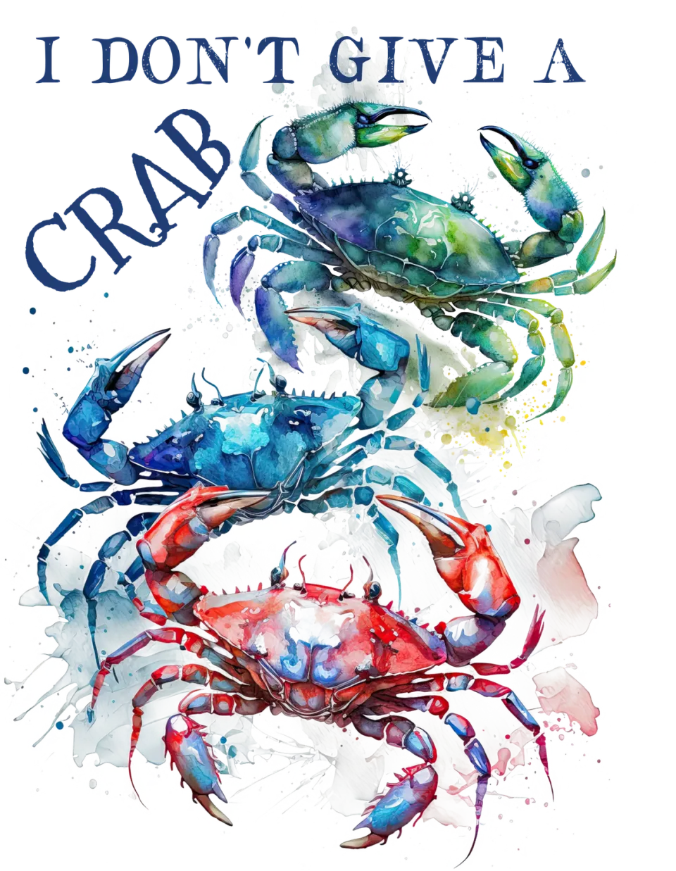 Avery Lane Gifts Coastal Beach I Don't Give a Crab T-shirt sjov