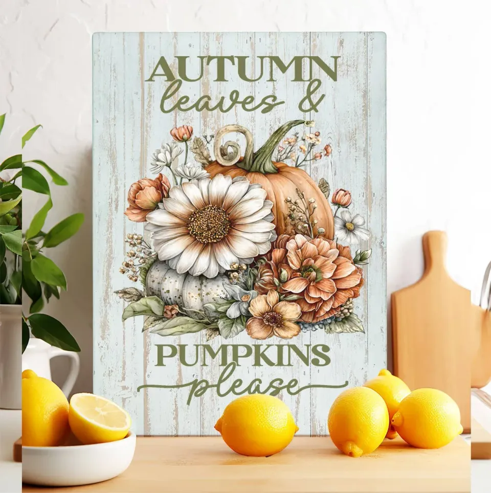 Avery Lane Gifts Autumn Leaves Pumpkins glasskærebræt 20x28 cm