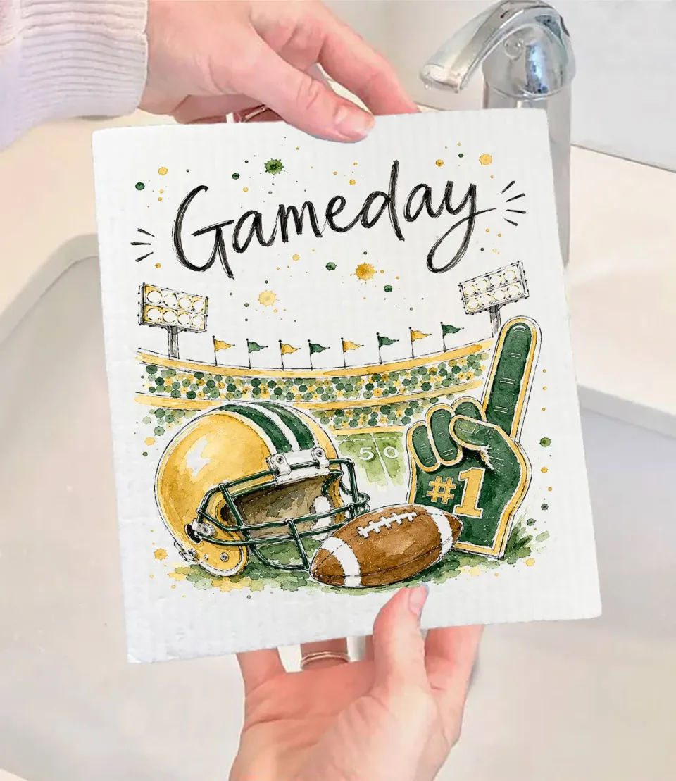 Gameday Football Gold Green karklud 17x20 cm