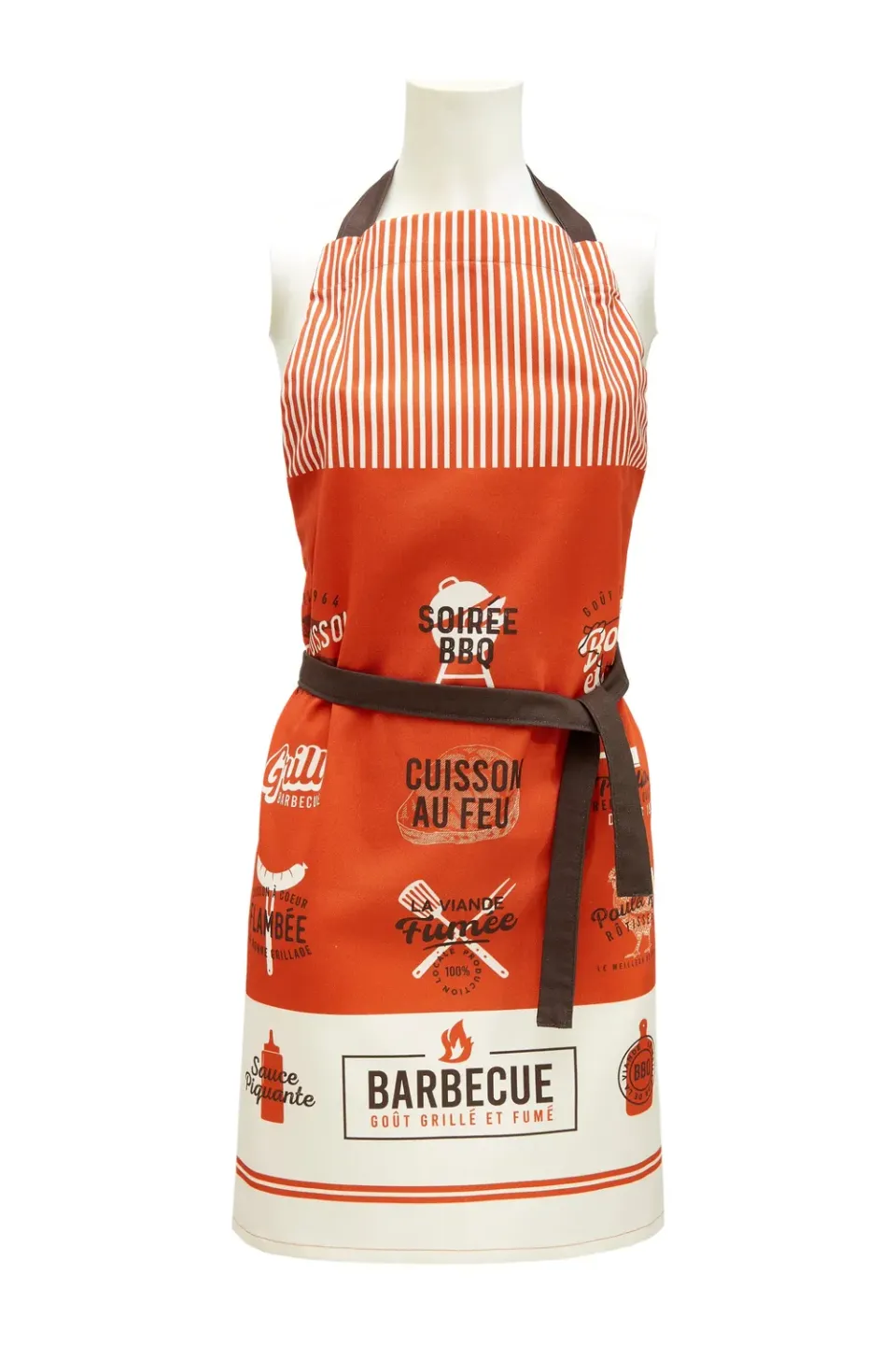Coucke Barbecue Grill forklæde 76x85 cm rød bomuld
