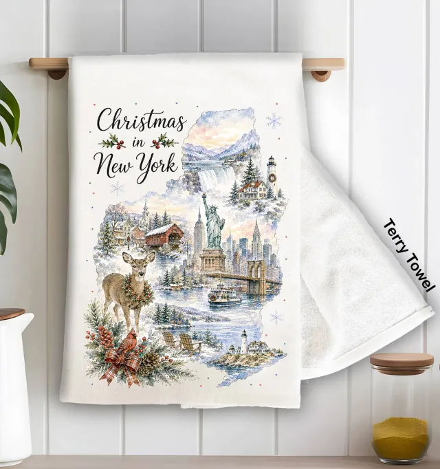 Avery Lane Gifts Christmas New York viskestykke terry
