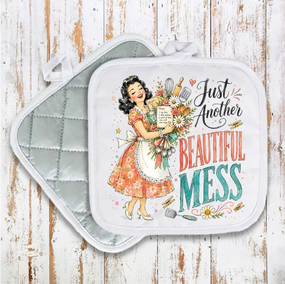 Avery Lane Gifts Housewives Beautiful Mess grydelap bomuld