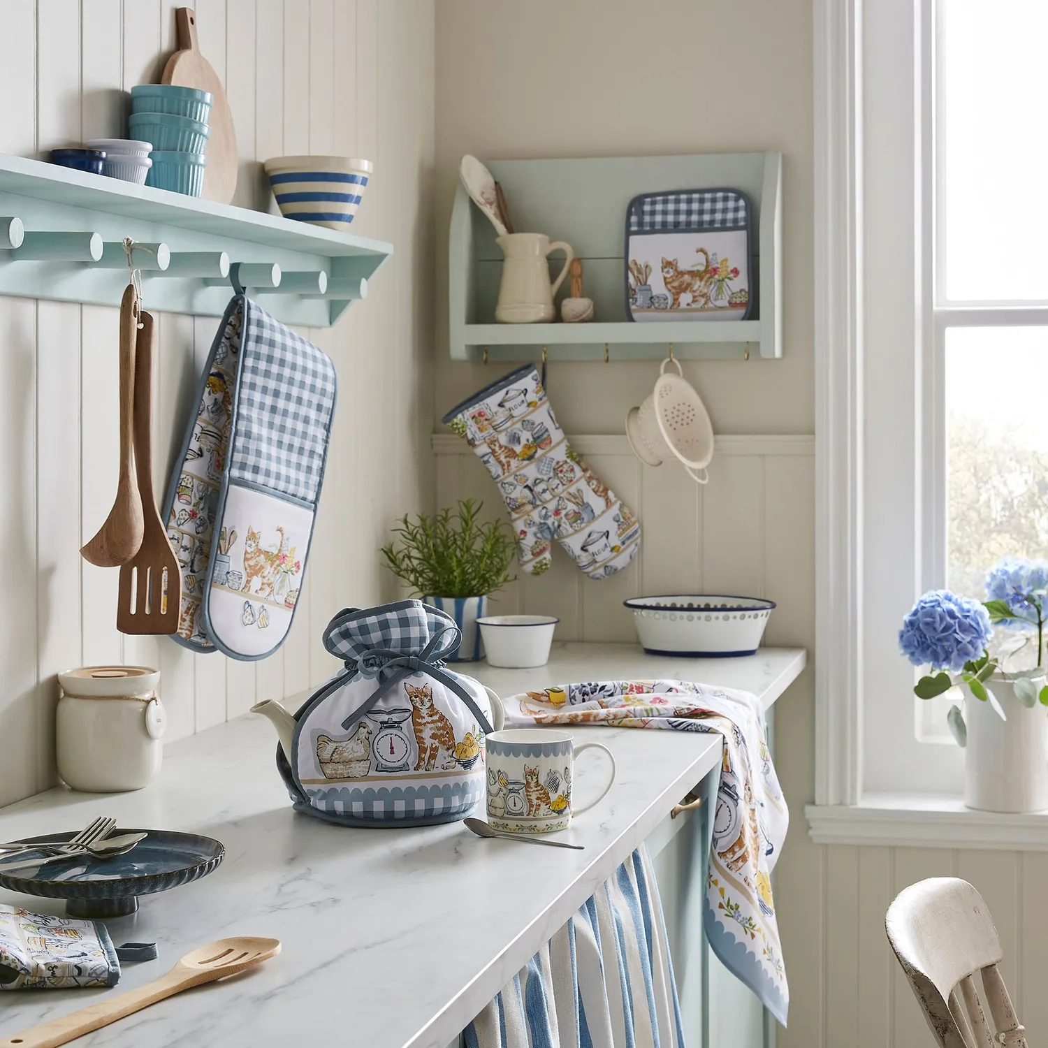 Ulster Weavers Pantry Cats dobbelt ovnhandske multicolour bomuld