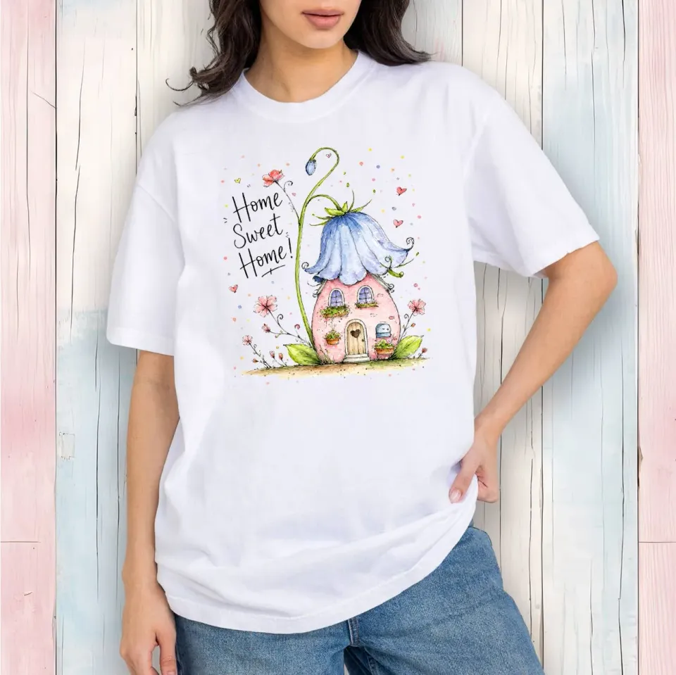 Avery Lane Gifts Home Sweet Home T-shirt hvid 100% bomuld S-3XL