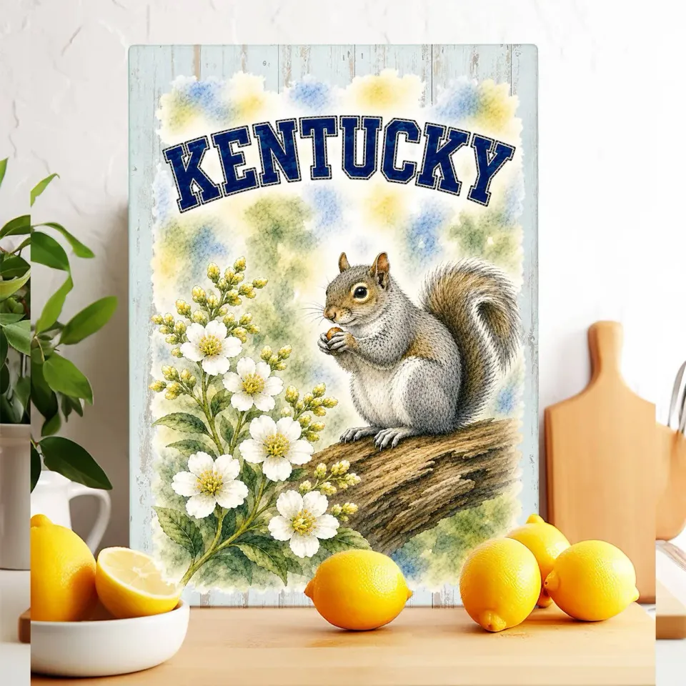 Avery Lane Gifts Kentucky State Bird skærebræt glas 28x38 cm