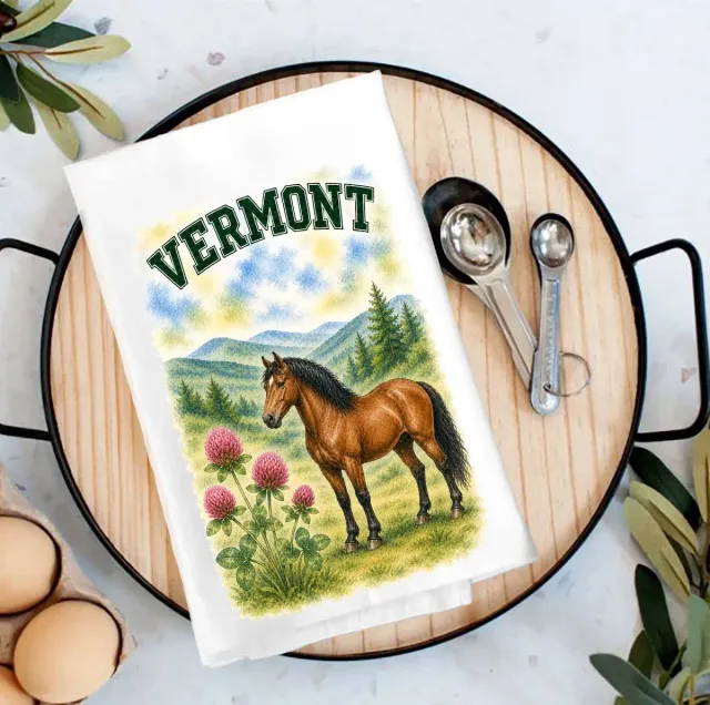 Avery Lane Gifts Vermont State Bird and Animal viskestykke bomuld