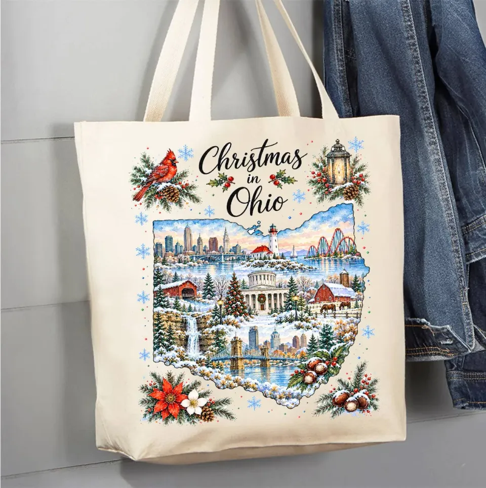 Avery Lane Gifts Christmas Ohio mulepose canvas 40x38 cm