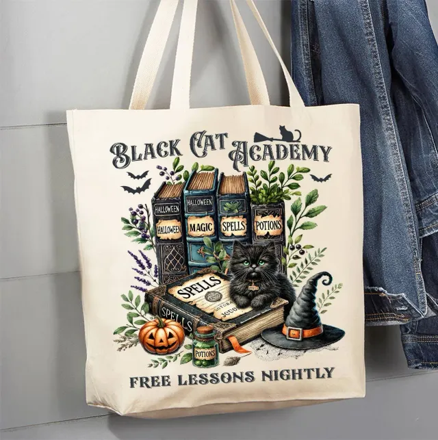 Avery Lane Gifts Black Cat Academy mulepose bomuld