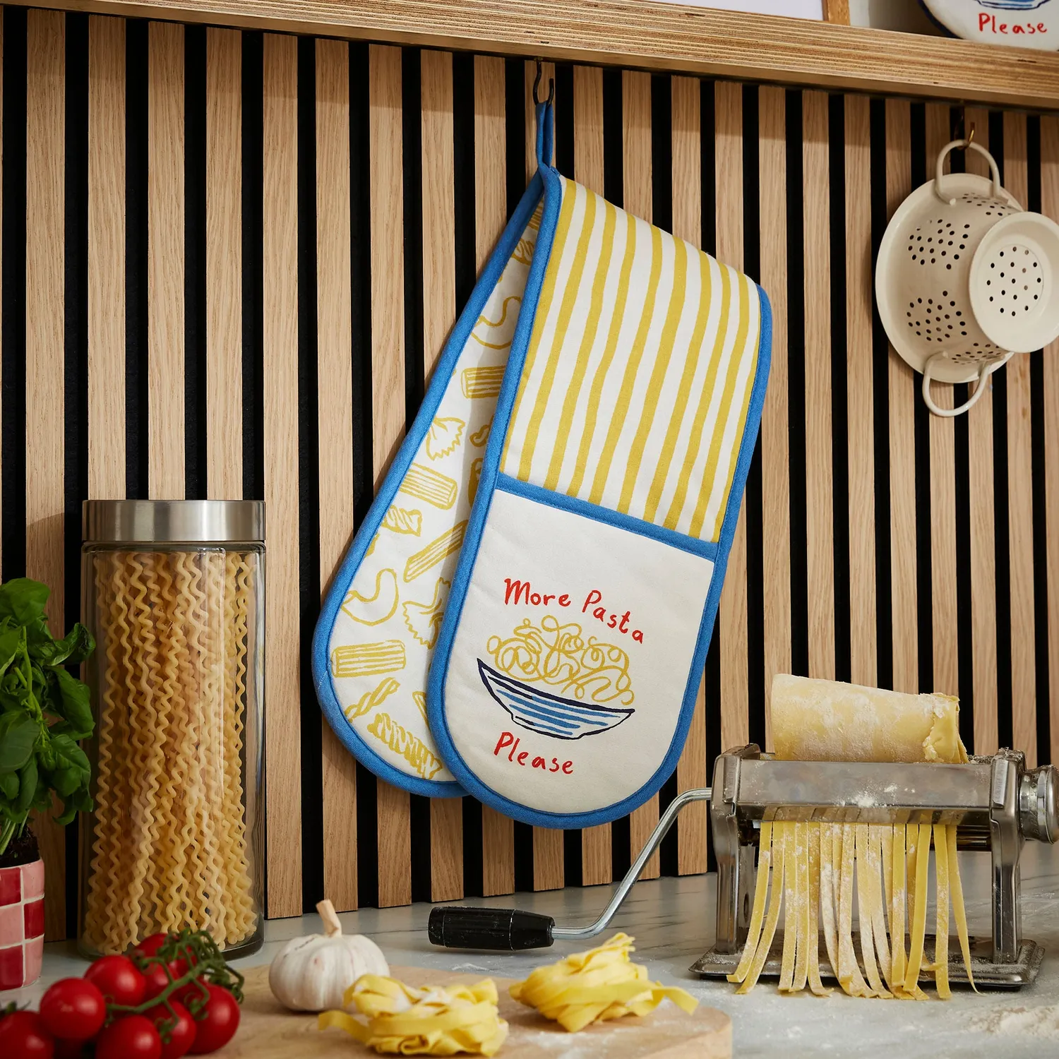 Ulster Weavers Pasta Lovers Club dobbelt ovnhandske gul bomuld