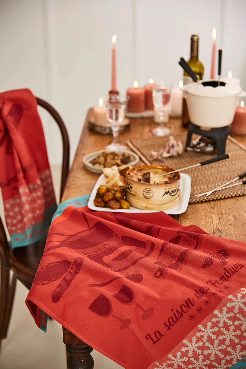 Coucke Raclette Season viskestykke 50x75 cm rød bomuld