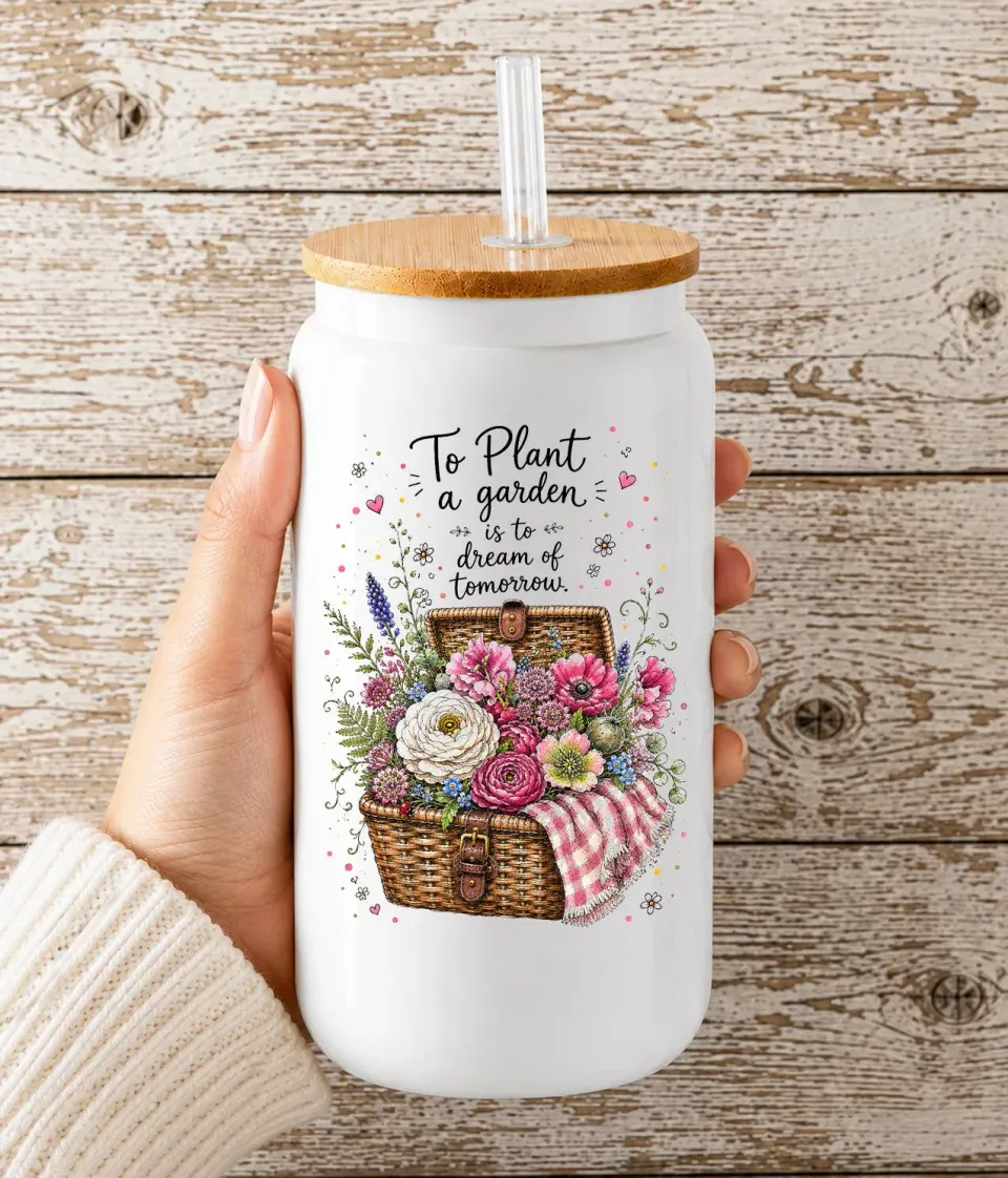 Avery Lane Gifts Plant a Garden glas med låg 473 ml