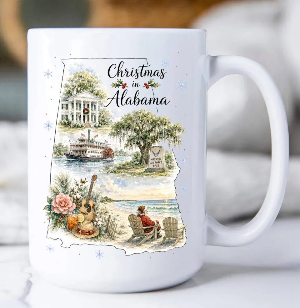 Avery Lane Gifts Christmas Alabama krus keramik 15 oz