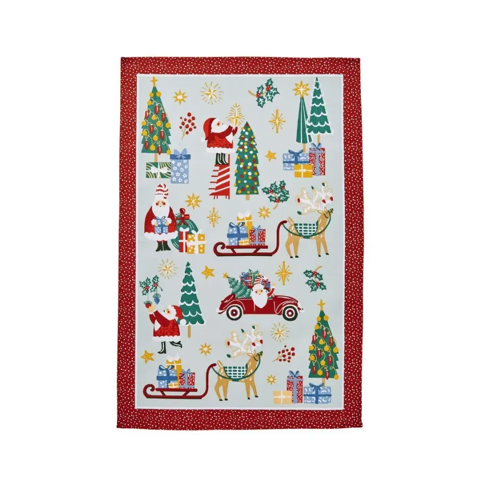 Ulster Weavers Tis the Season viskestykke grøn genbrugsbomuld
