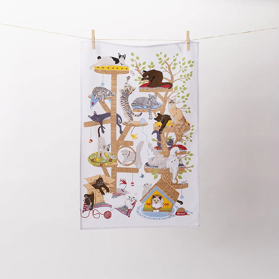 Ulster Weavers Moggie Mayhem viskestykke bomuld katte