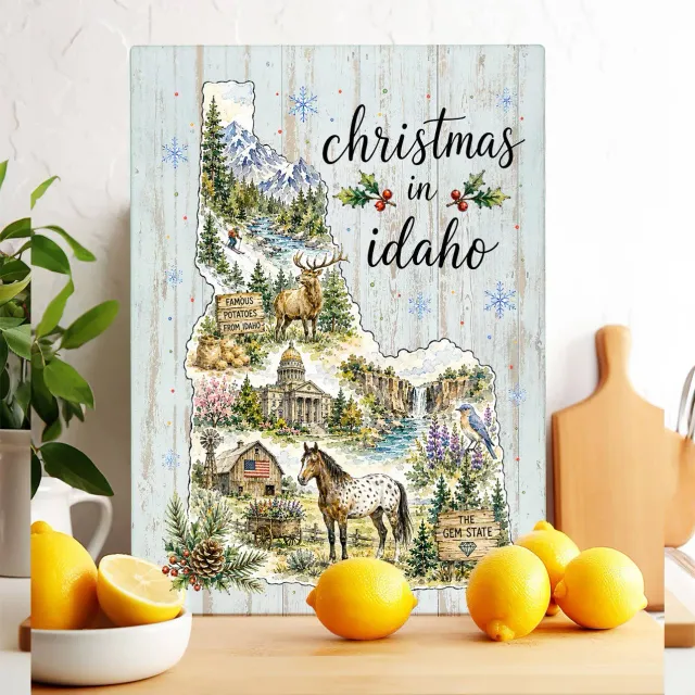 Avery Lane Christmas Idaho skærebræt glas 28x38 cm julekort