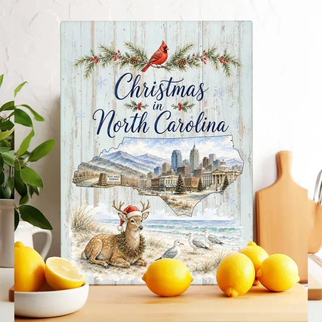 Avery Lane Christmas North Carolina skærebræt glas 28x38 cm