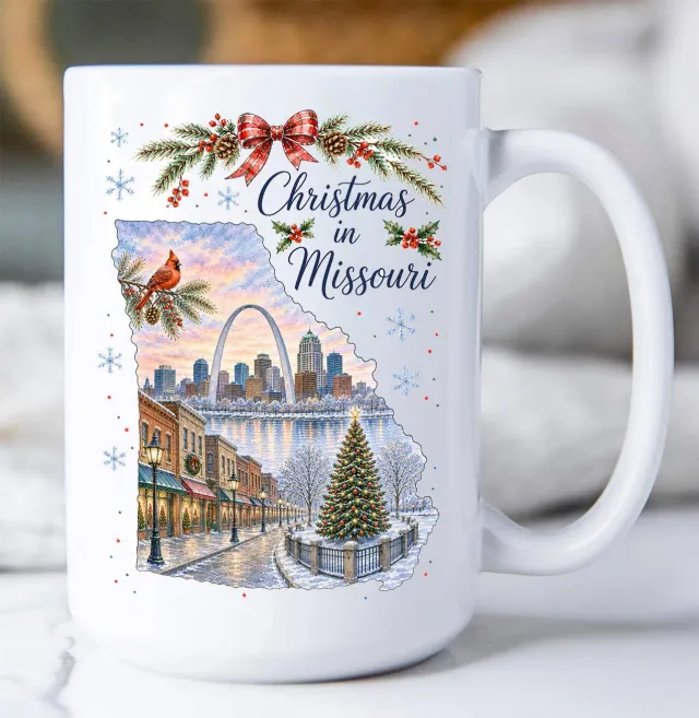 Avery Lane Gifts Christmas in Missouri State Map krus 450ml