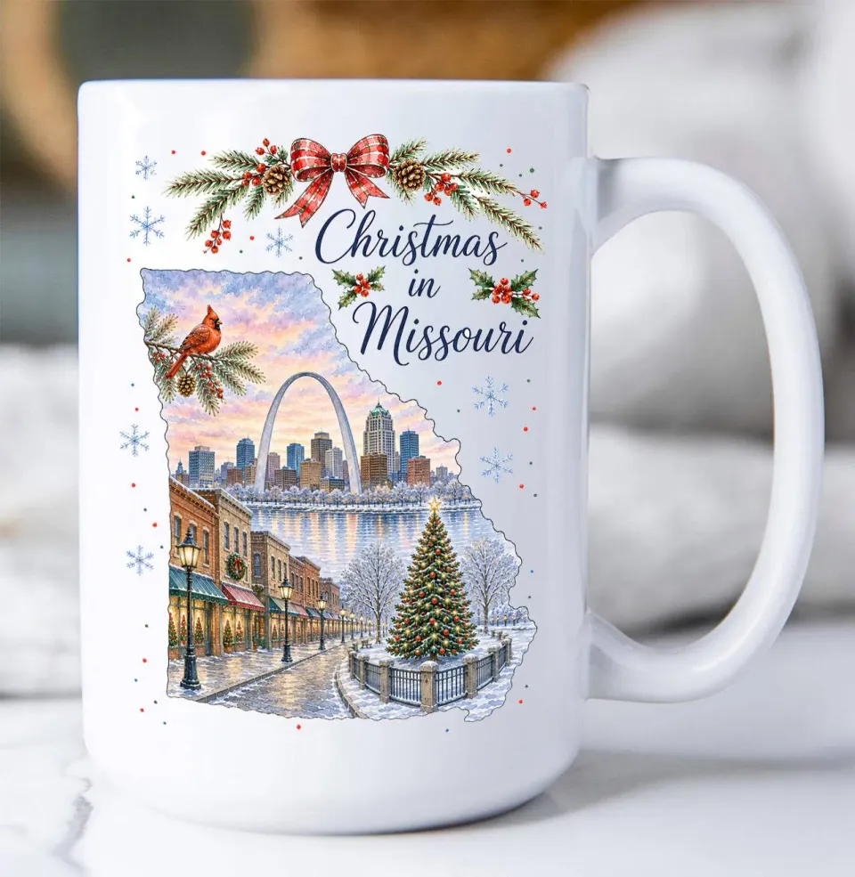 Avery Lane Gifts Christmas in Missouri State Map krus 450ml
