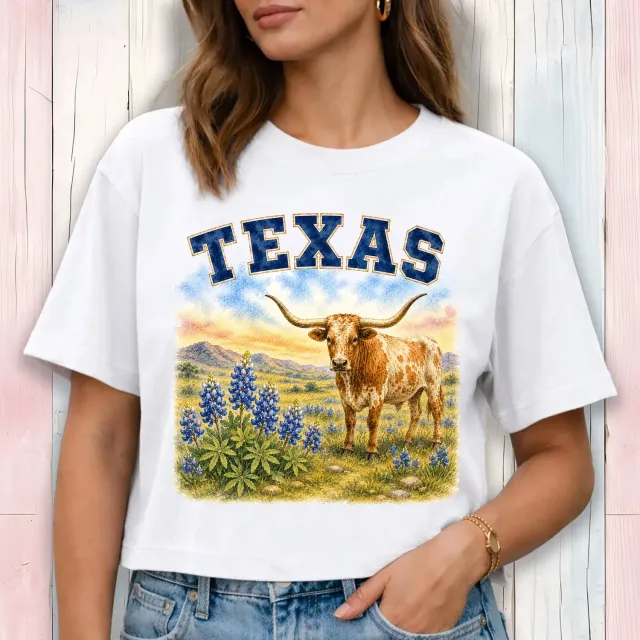 Avery Lane Texas Bird Animal cropped t-shirt hvid bomuld