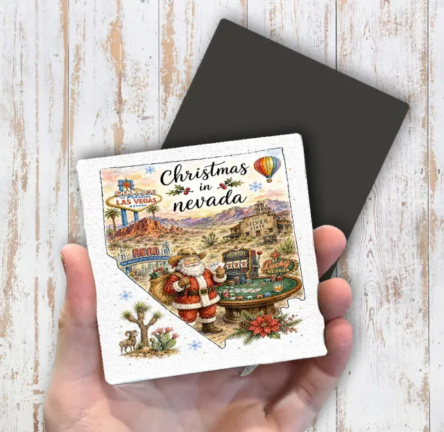 Avery Lane Gifts Christmas in Nevada køleskabsmagnet 10x10 cm