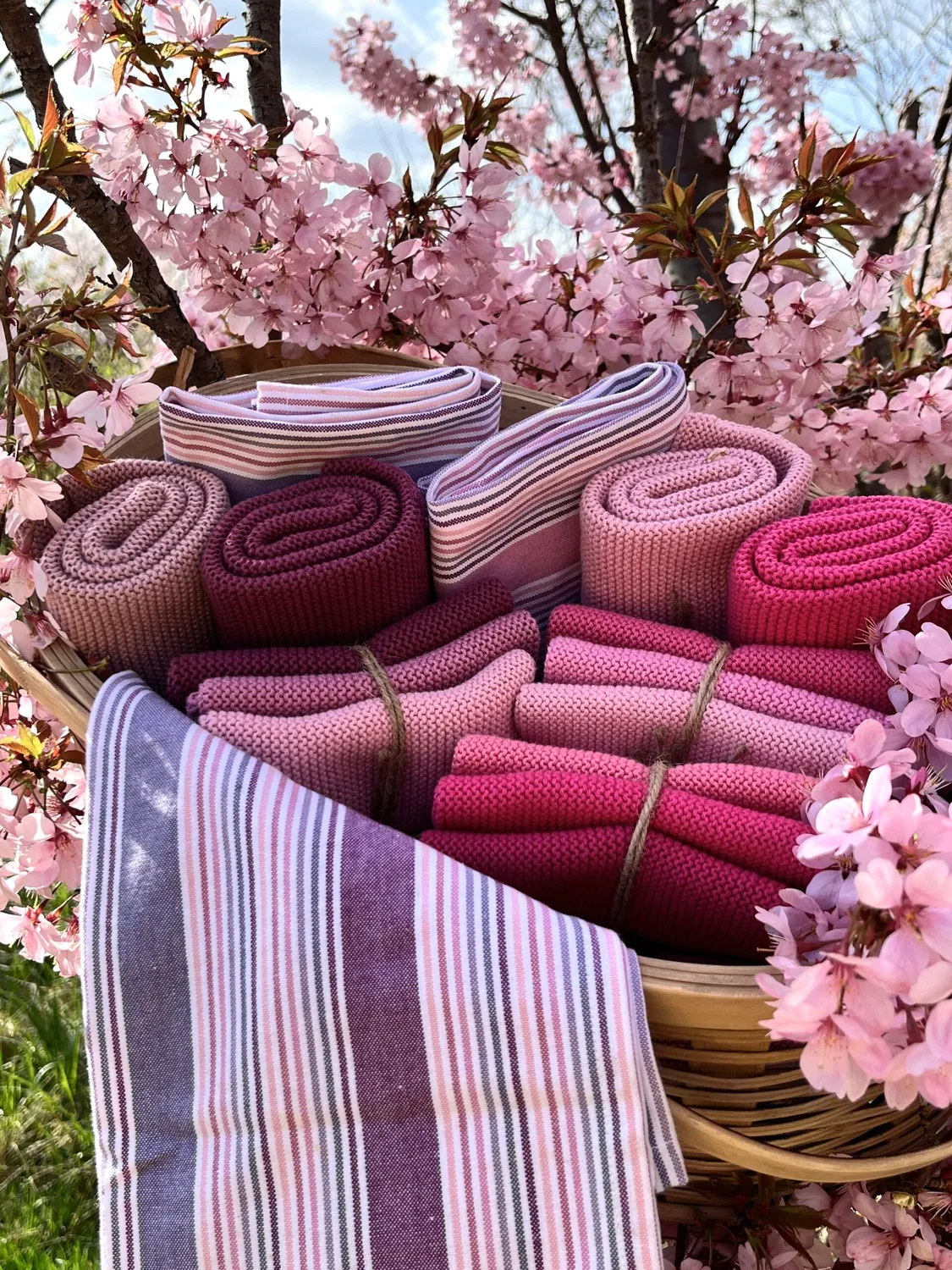 Solwang Blomme håndklæde 1 stk økologisk bomuld