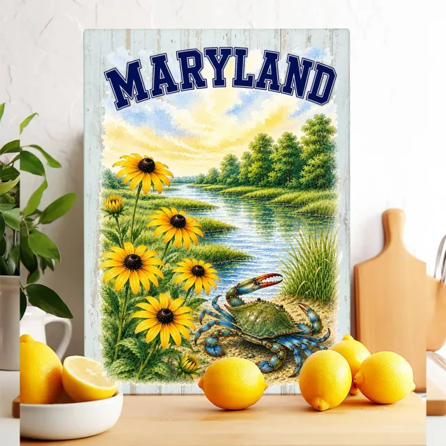 Avery Lane Gifts State Map Maryland skærebræt glas 28x38 cm varmefast