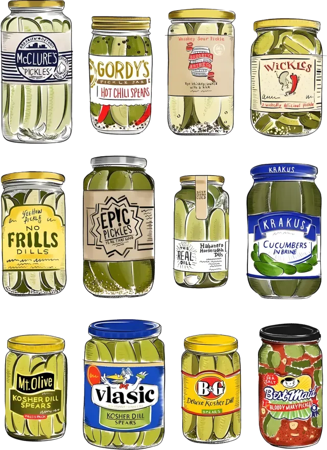 Avery Lane Gifts Pickles Vintage Pickles T-shirt hvid bomuld