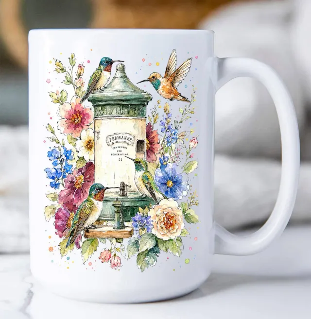 Avery Lane Gifts Spring Hummingbirds kop keramik 443 ml