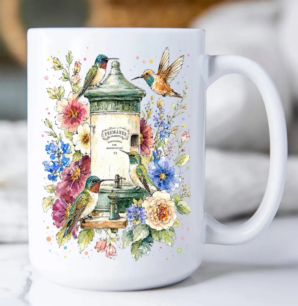 Avery Lane Gifts Spring Hummingbirds kop keramik 443 ml