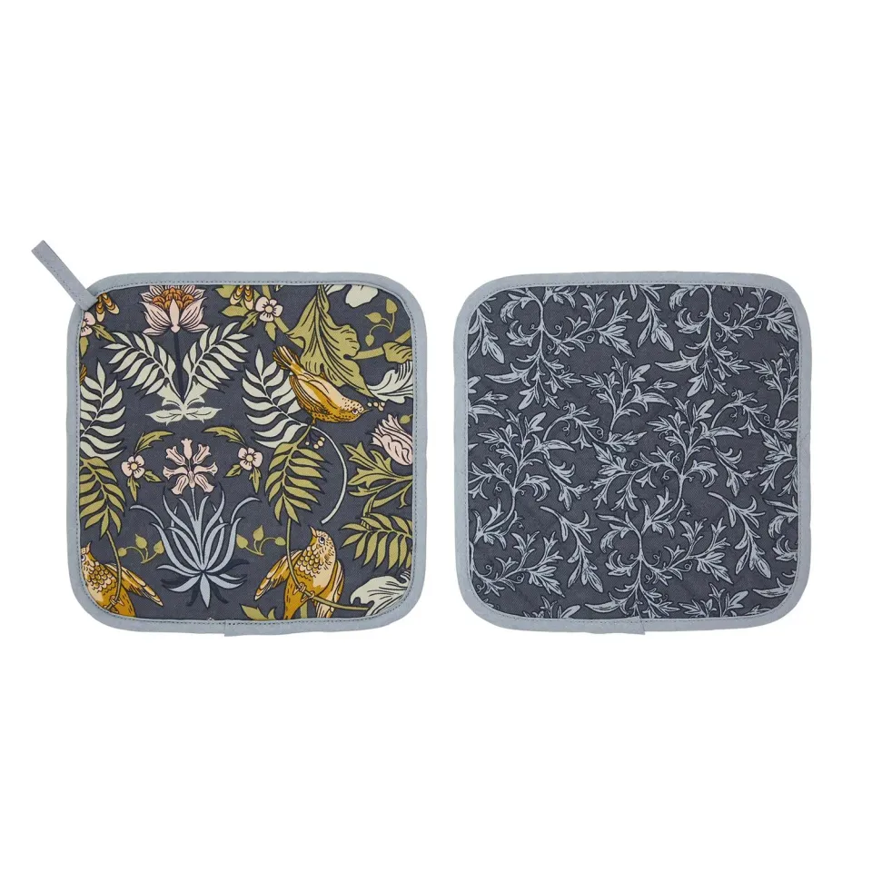 Ulster Weavers Finch & Flower grydelap navy 21 cm bomuld