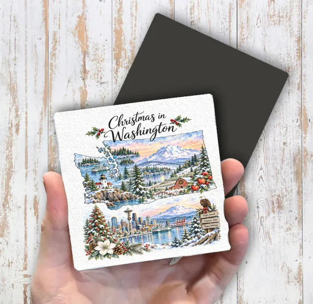 Avery Lane Gifts Christmas Washington magnet køleskab 10x10 cm
