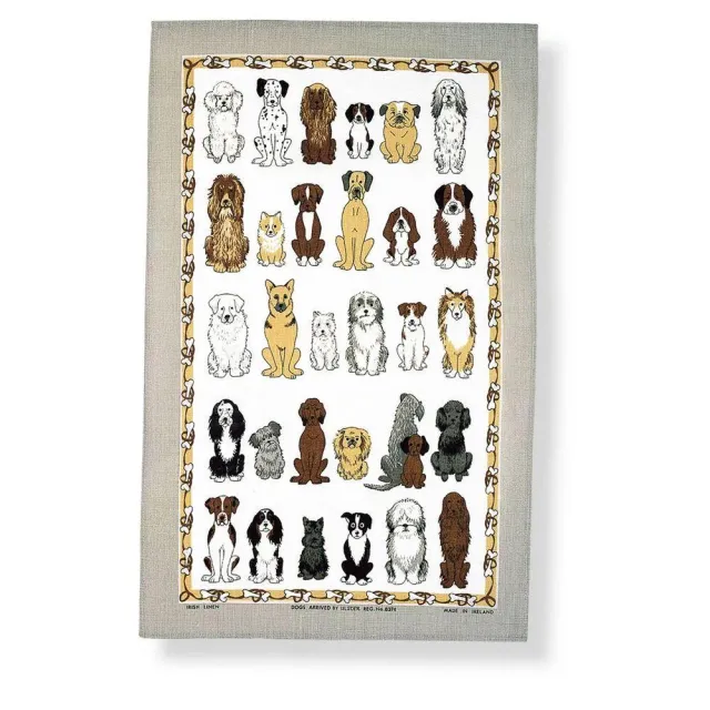 Ulster Weavers Dogs Arrived viskestykke brun/gul hundemotiv