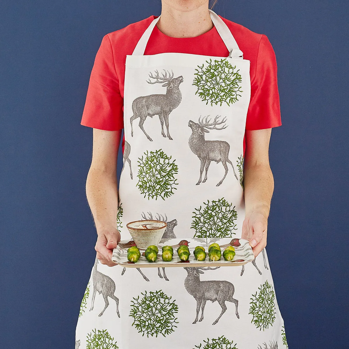 Thornback & Peel Stag & Mistletoe forklæde jul 60x80