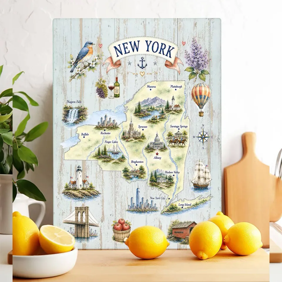 Avery Lane Gifts New York skærebræt glas 28x38 cm