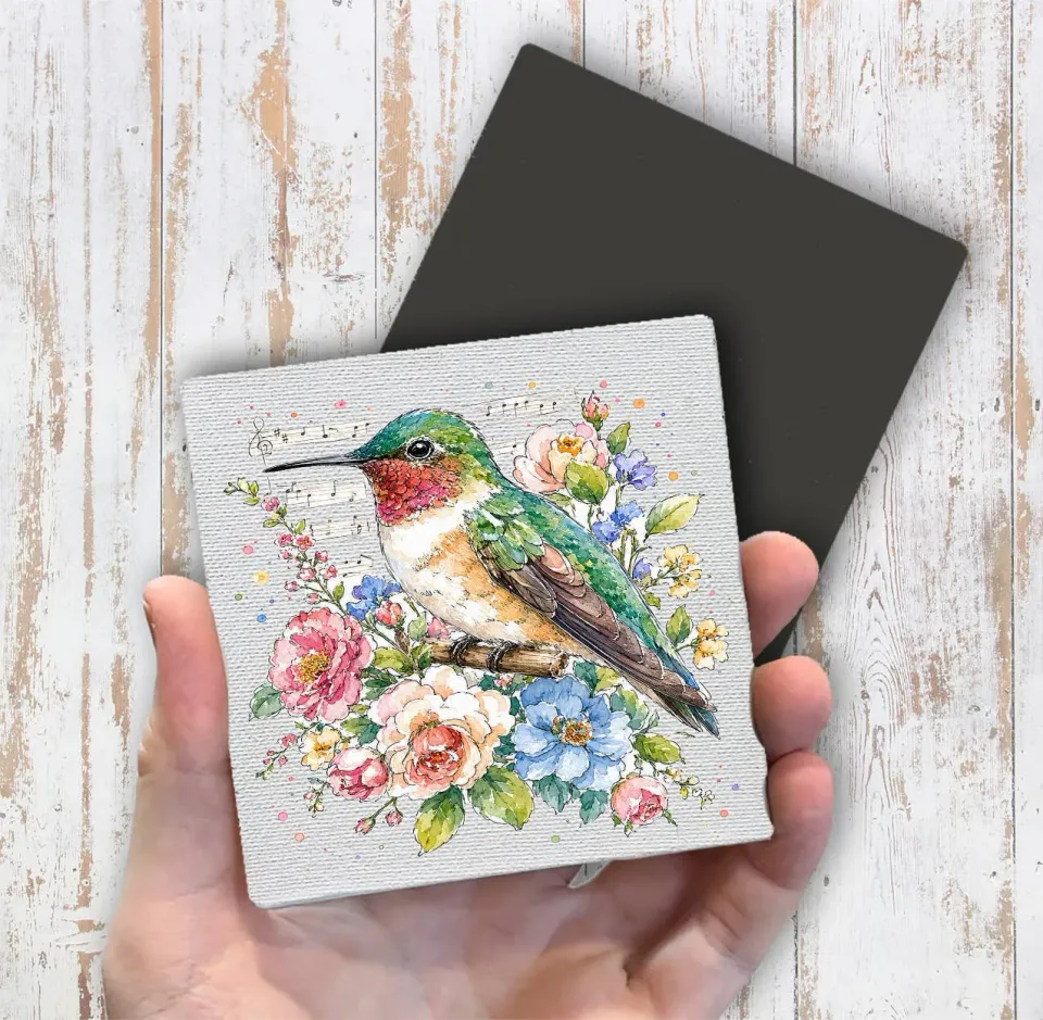Avery Lane Gifts Spring Flowers Hummingbirds magnet 10x10 cm