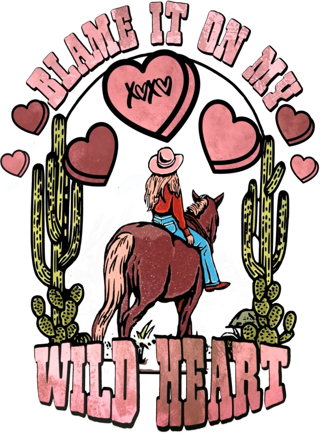 Avery Lane Gifts Valentine Wild Heart Western T-shirt