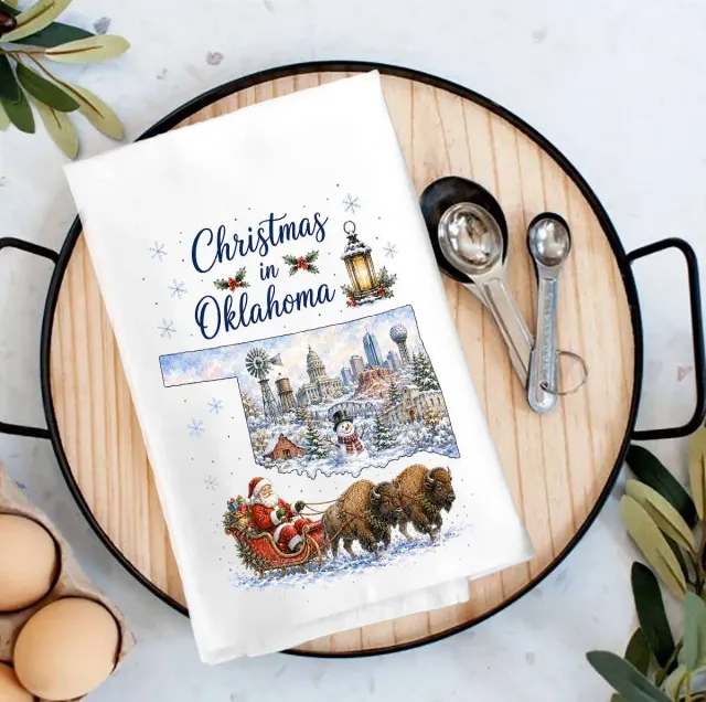 Avery Lane Gifts Christmas in Oklahoma viskestykke bomuld 69x69