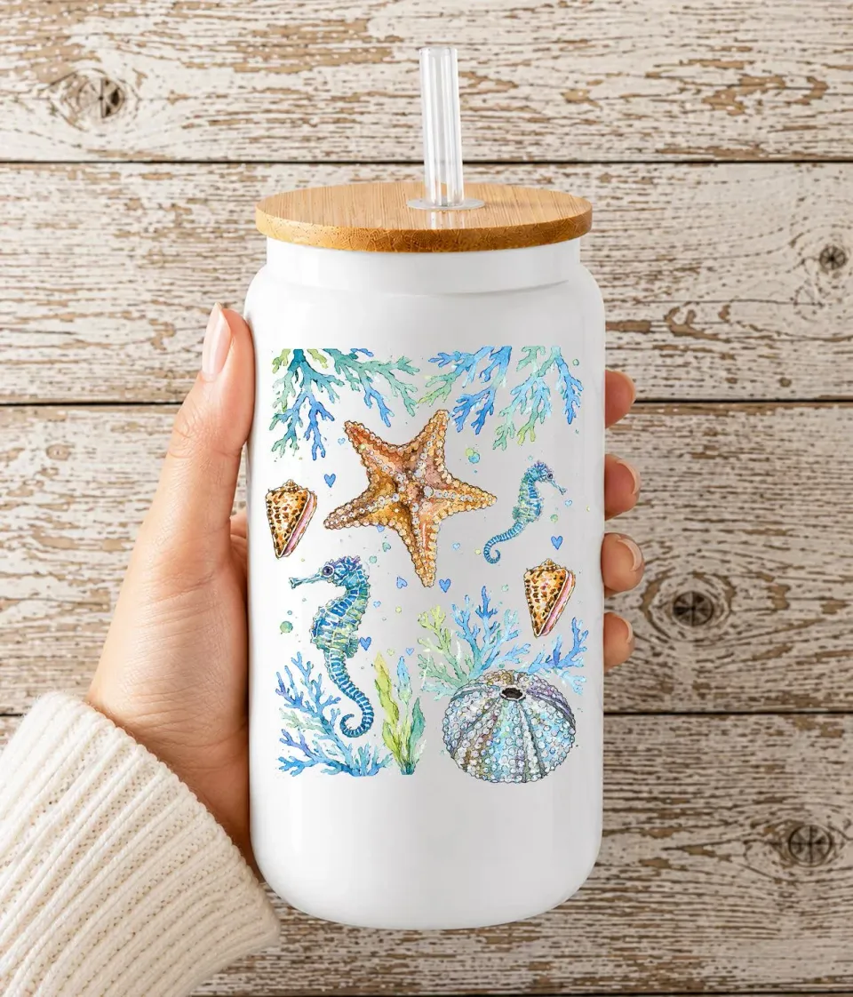 Avery Lane Gifts Coastal Blue Starfish Sea Horse drikkeglas 473 ml
