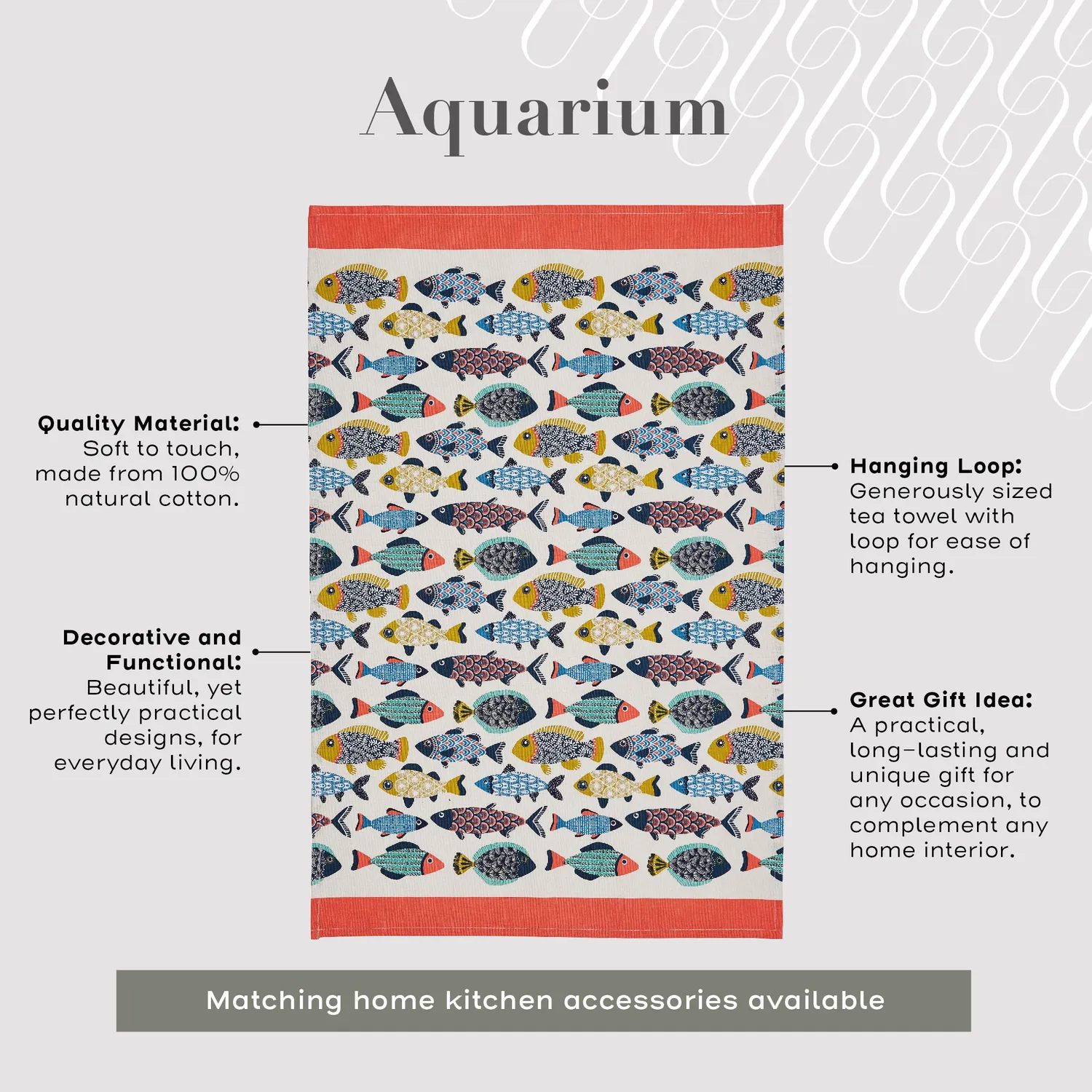 Ulster Weavers Aquarium viskestykke blå bomuld