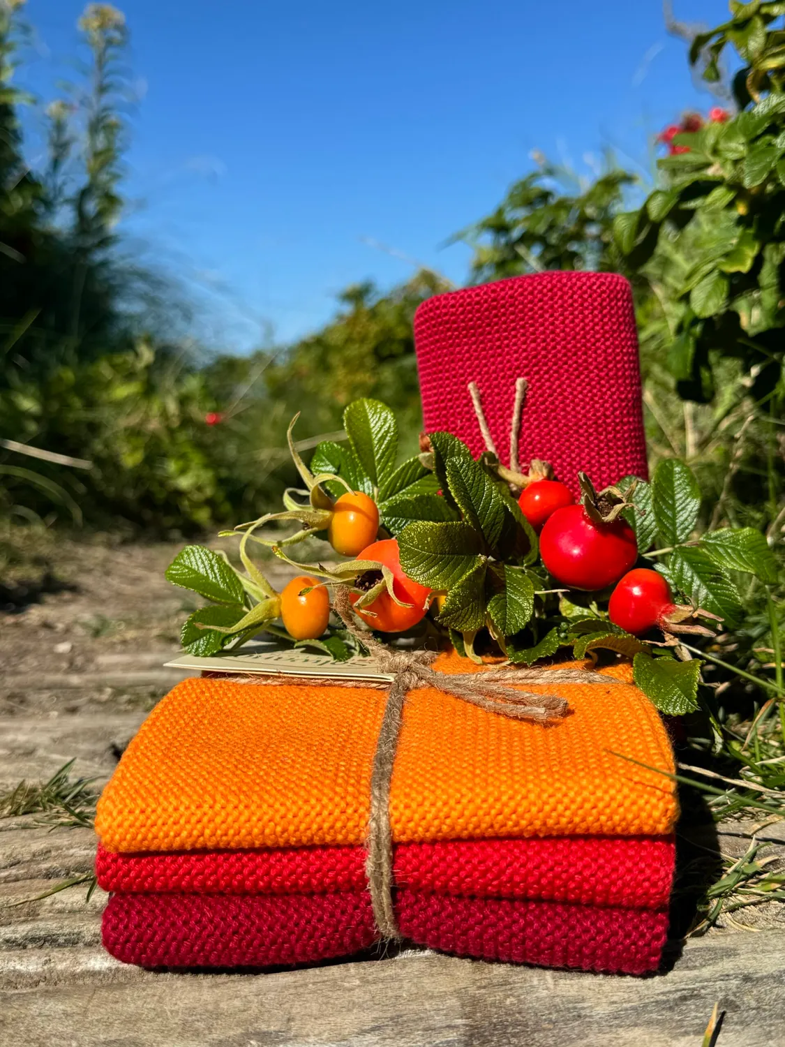 Solwang karklude orange/rød kombi økologisk 3 stk