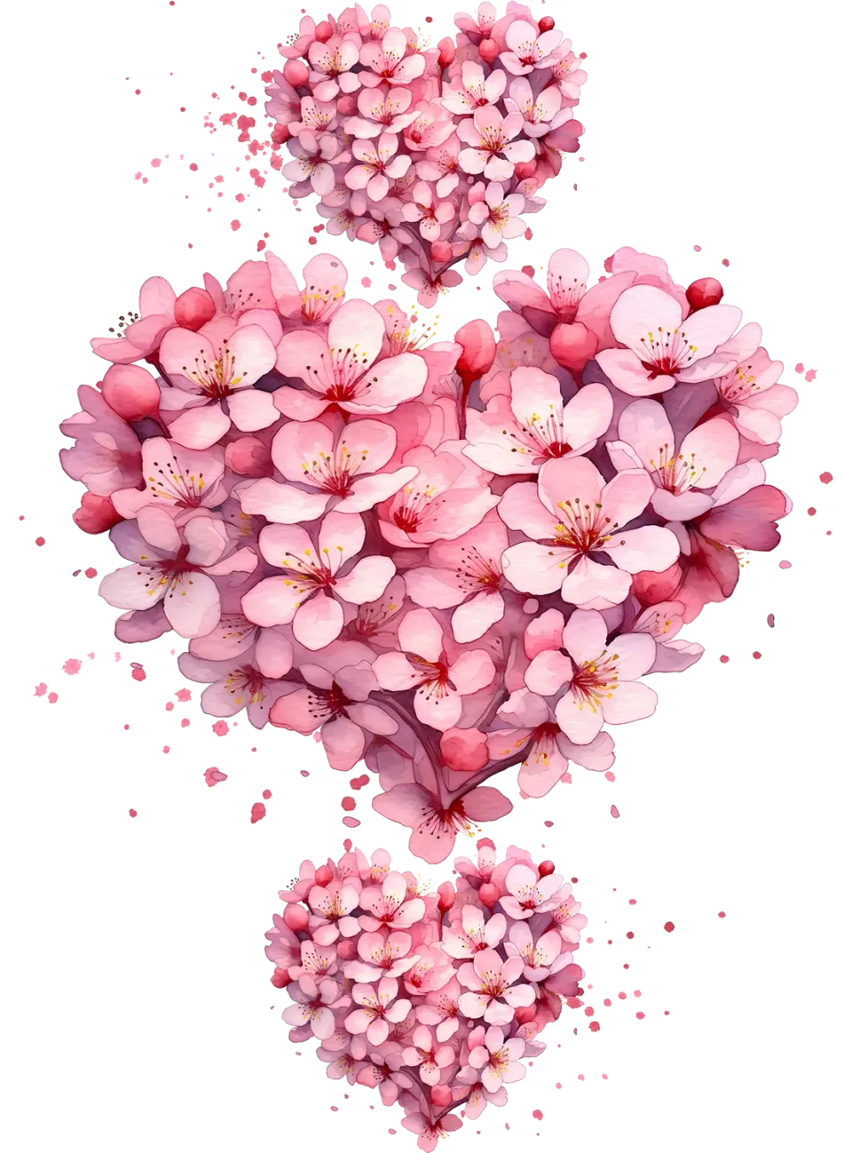 Avery Lane Gifts Valentine Pink Blossoms plakat hjerte blomster