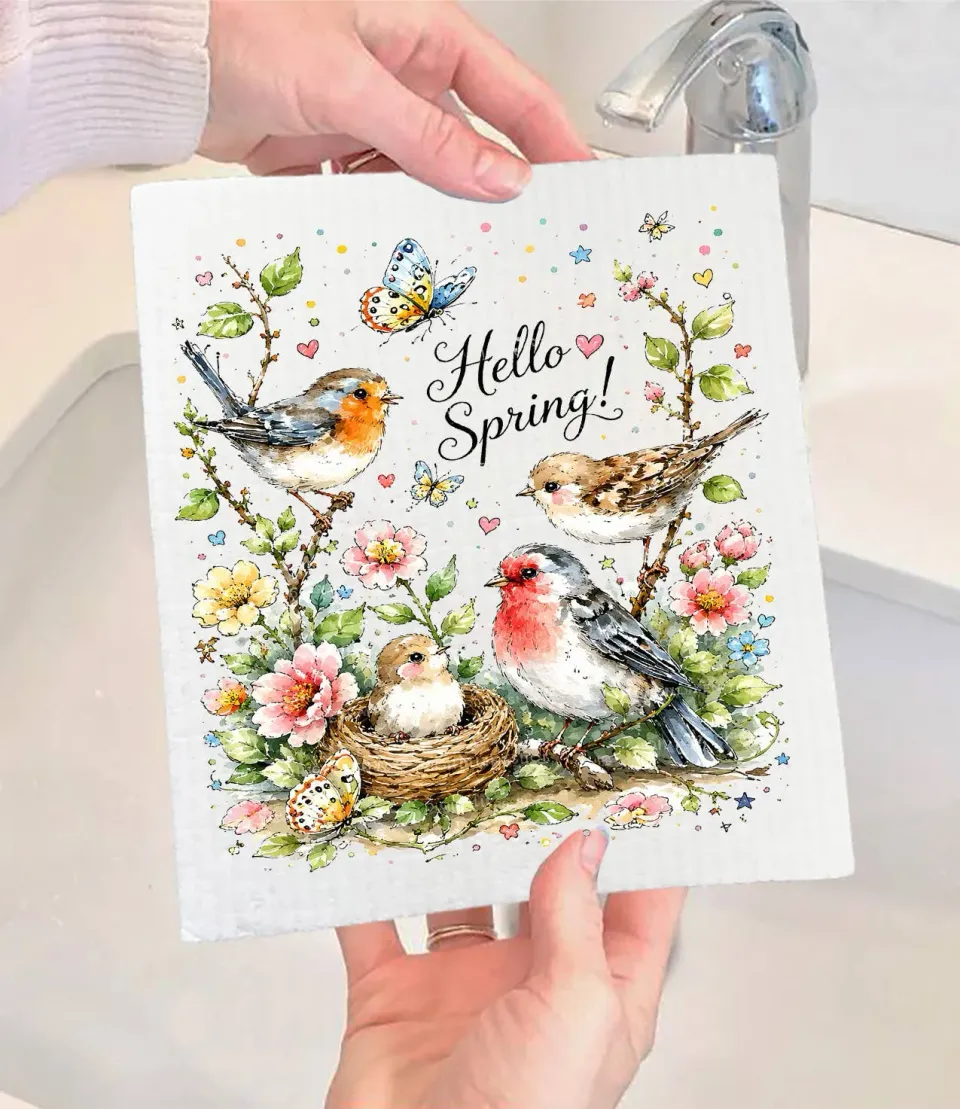 Avery Lane Gifts Hello Spring Flowers Birds karklud blomster