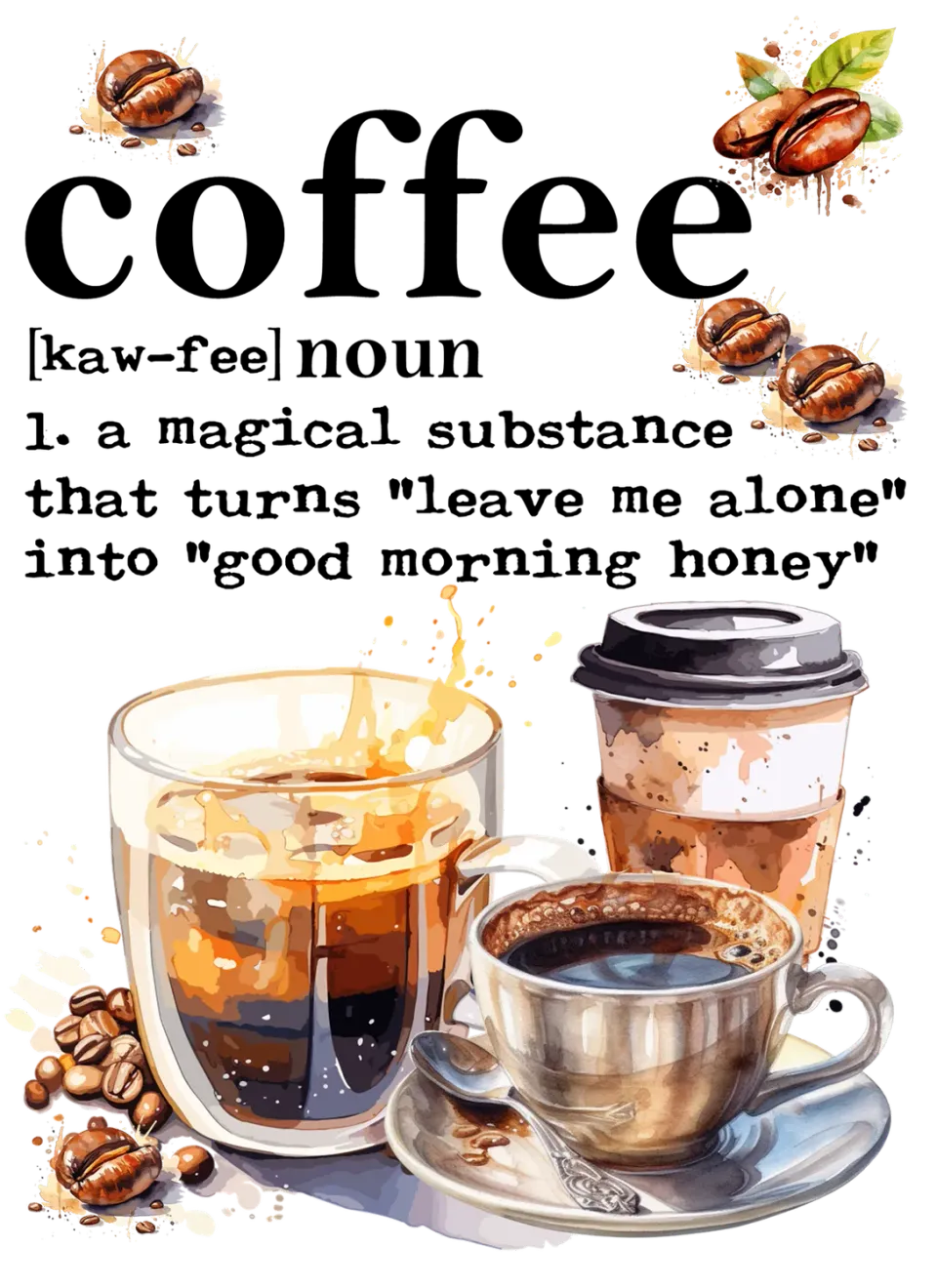 Avery Lane Gifts Coffee Magical T-shirt sjov tekst